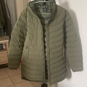 Women's Olive Puffer Jacket